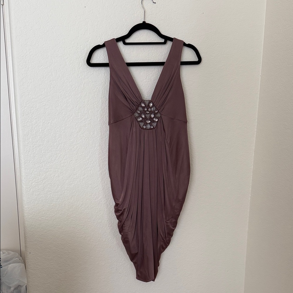 BCBGMaxAzria Mauve Backless Dress